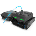 Load image into Gallery viewer, AIRROBO CP400 robotic pool cleaner with 10400mAh floating power module, front angle view showing tank treads and brushes
