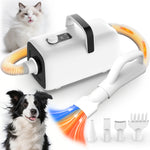 Load image into Gallery viewer, AIRROBO Dog Blower Pet Hair Dryer with Adjustable Speed Temperature, Large Dog Hair Grooming Blower after Bath Swimming, Heating Blower with 4 Nozzles Black
