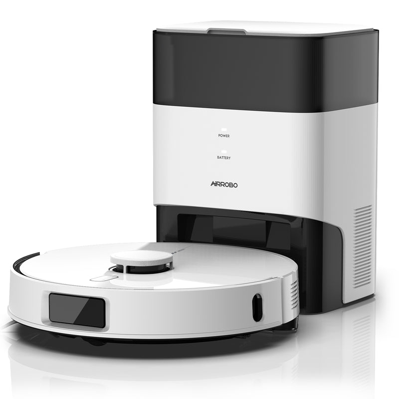 AIRROBO L60+ vacuum and auto-empty charging base side view