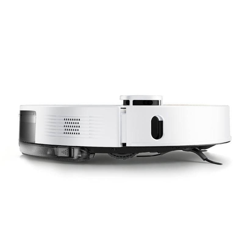 AIRROBO L60+ side profile showing LDS laser radar sensor and anti-tangle brush system