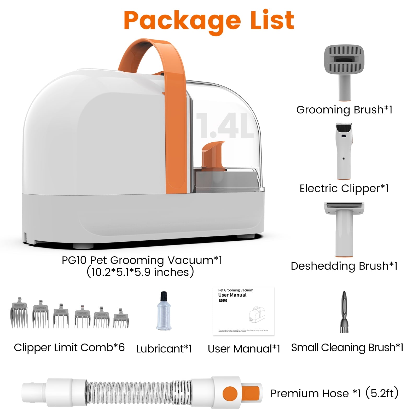 AIRROBO PG10 | 5 in 1 Portable Pet Grooming Kit with Vacuum | Pet Vacuum Groomer