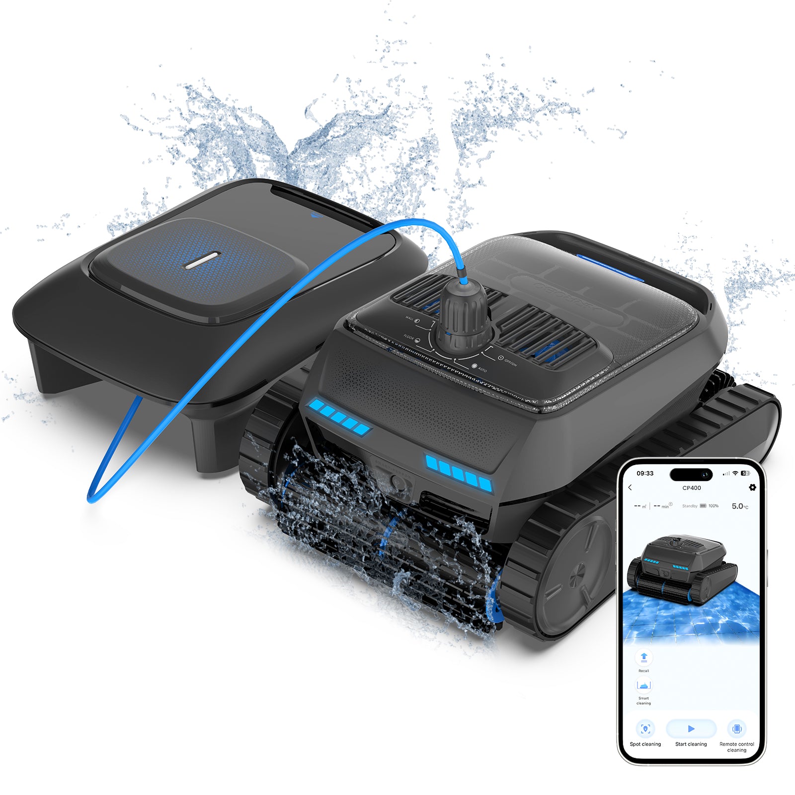 AIRROBO Pool Robot Cleaner 4in1 Omni CP400, Robot Pool Cleaner above Ground Pool and Inground Pool,with Pool Skimmer Robot