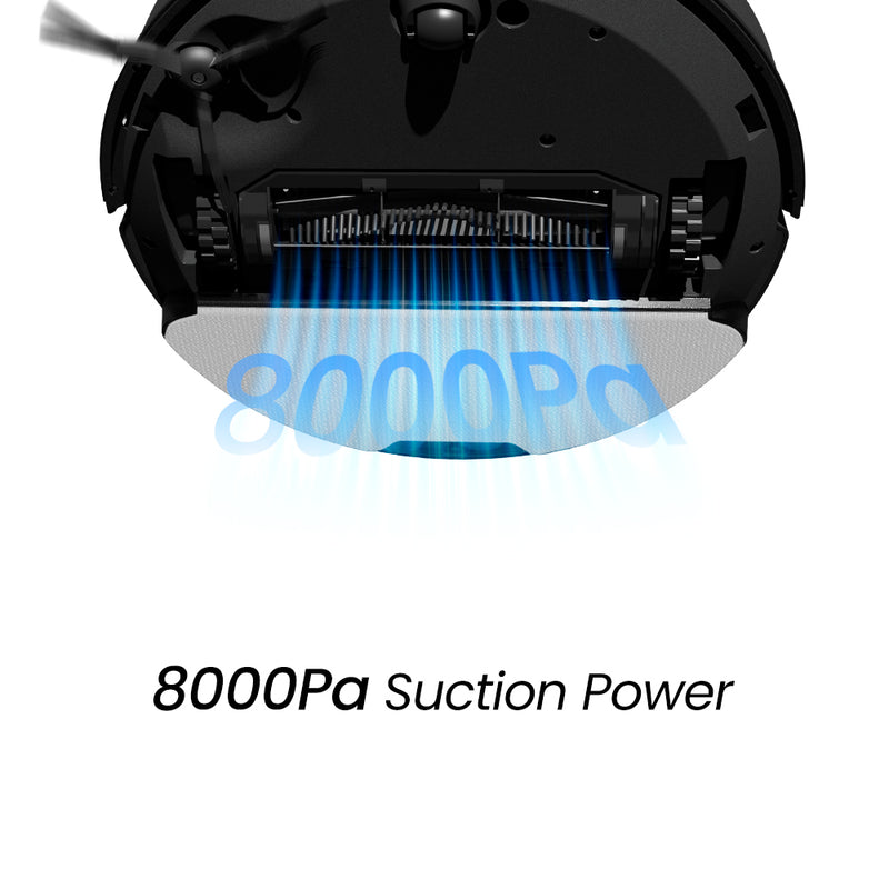 AIRROBO Q20+ robot vacuum features comparison: 8000Pa suction, LDS navigation, self-emptying, smart mopping