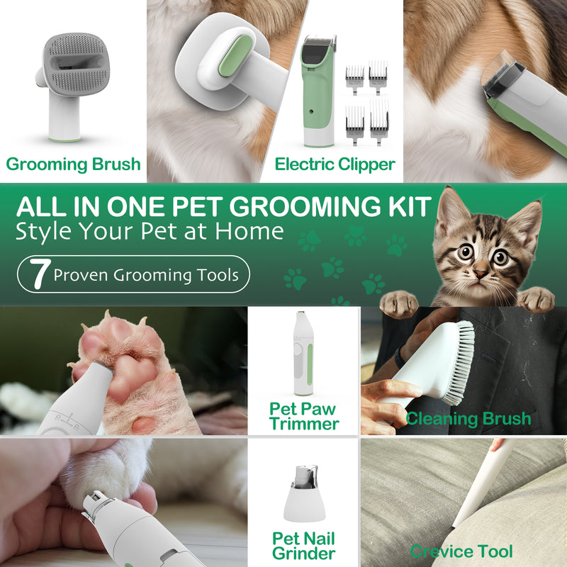 AIRROBO PG50 Plus | 7 in 1 Pet Grooming Kit with Vacuum | Pet Vacuum Groomer