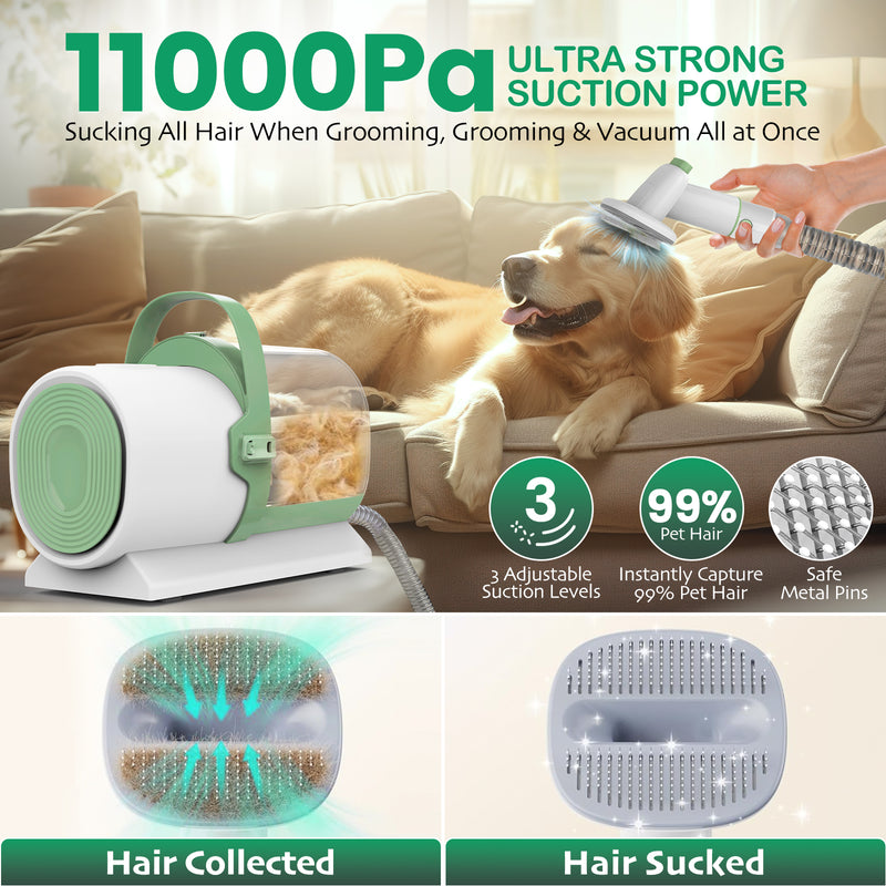 AIRROBO PG50 Plus | 7 in 1 Pet Grooming Kit with Vacuum | Pet Vacuum Groomer