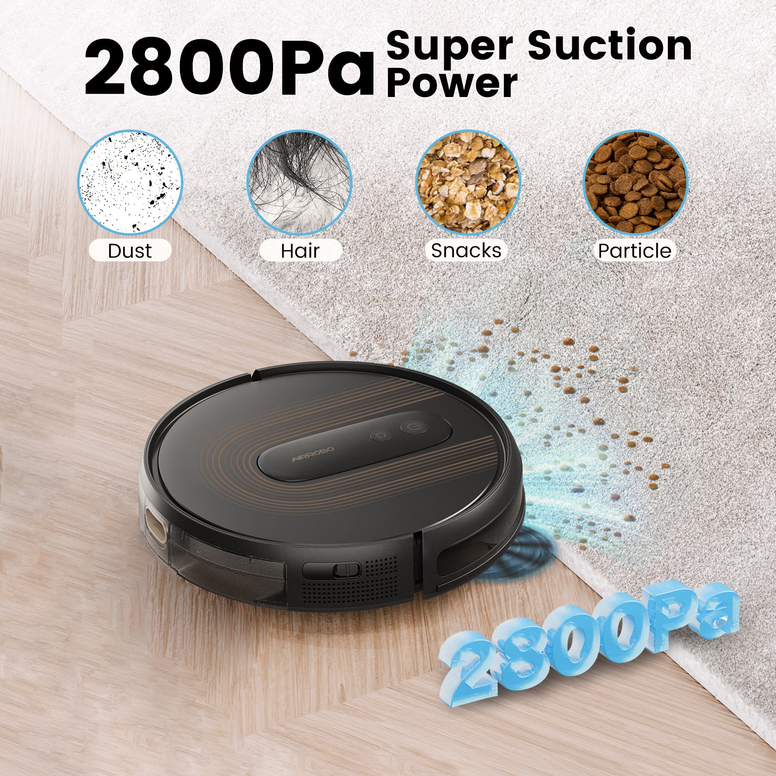 AIRROBO G50 Robot Vacuum with Home Mapping,2800 Strong power,Wi-fi Connect