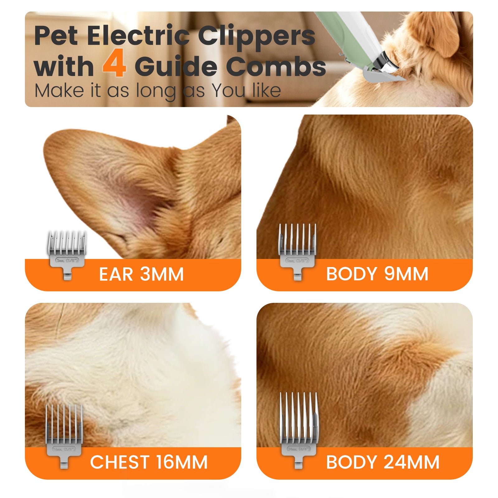 AIRROBO Dog Grooming Kit, 7 Grooming Tools, Pet Grooming Vacuum, Dog Clippers Kit, Low noise, PG80plus