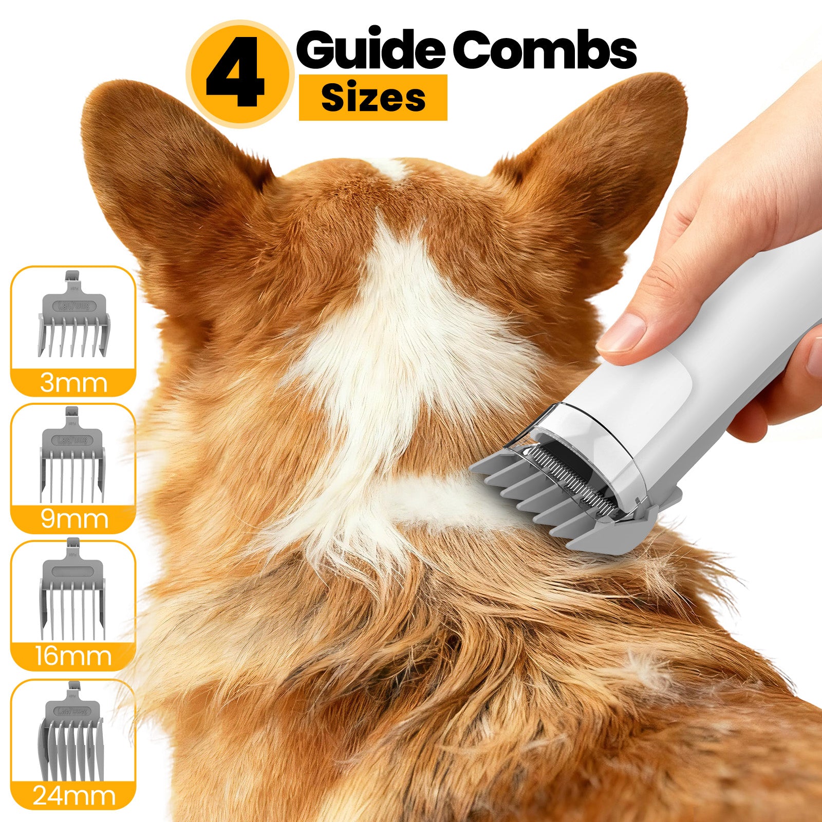 AIRROBO Dog Grooming Kit, 5 Grooming Tools, Pet Grooming Vacuum, Dog Clippers Kit GP04
