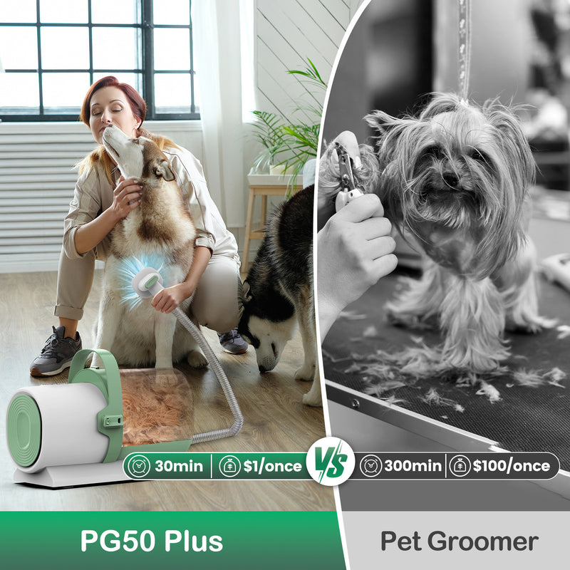 AIRROBO PG50 Plus | 7 in 1 Pet Grooming Kit with Vacuum | Pet Vacuum Groomer