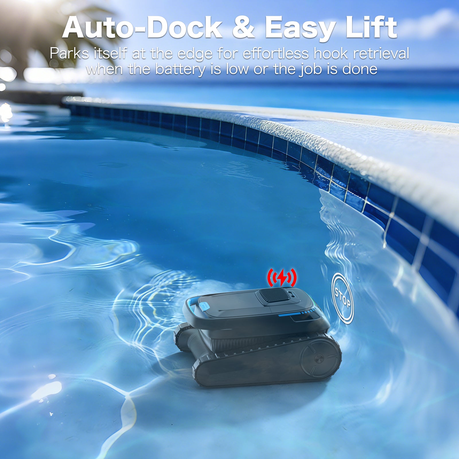 AIRROBO Robotic Pool Vacuum Cleaner CP20 Cordless Wall-Climbing for Above-Ground Pools and In-Ground Pools