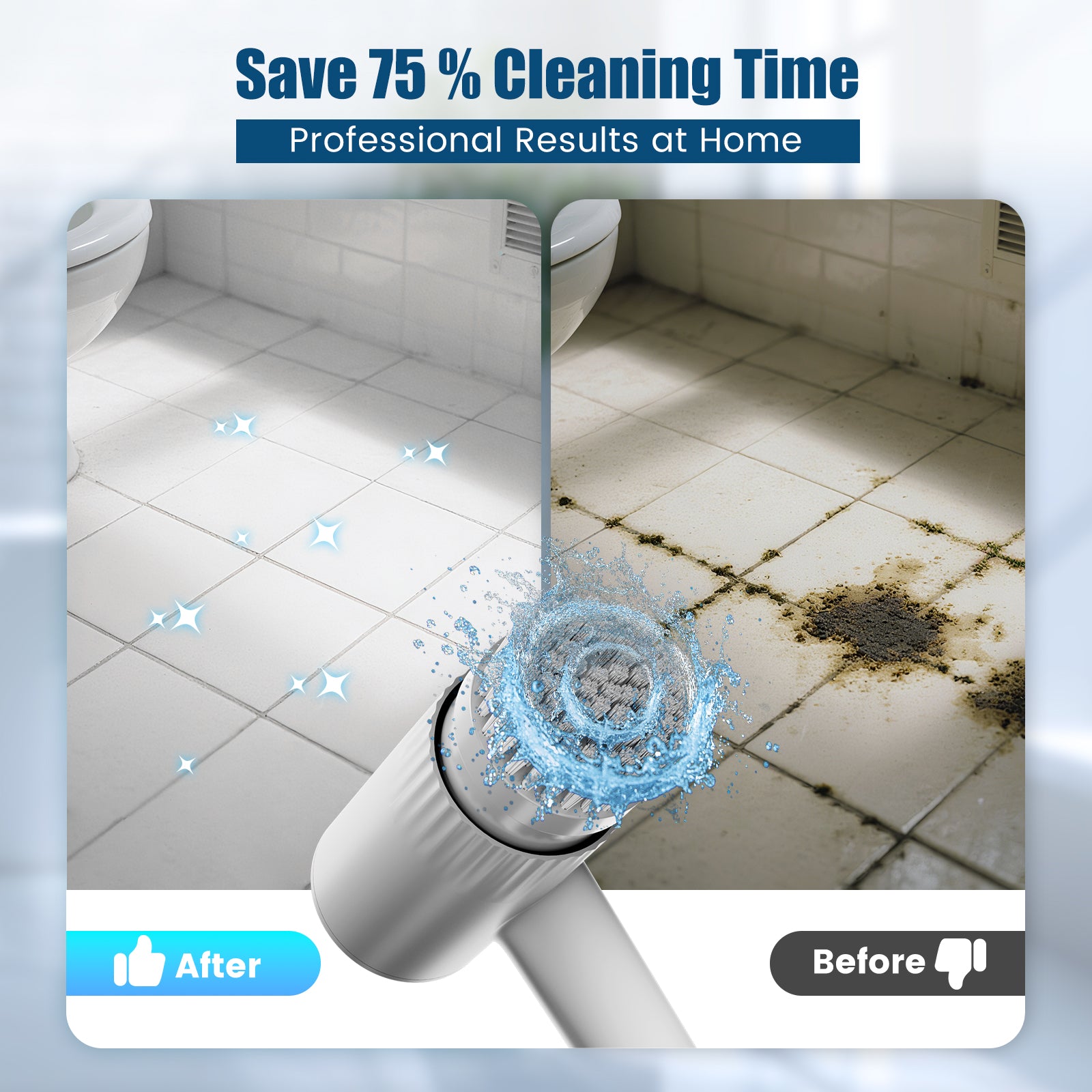 AIRROBO CB100 Electric Spin Scrubber Cordless Electric Scrubber for Cleaning, 300 Mins Runtime, 6 Brush Heads, 47" Adjustable Handle, IPX7 Waterproof for Bathroom, Kitchen, Floors, Tiles, Car Cleaning