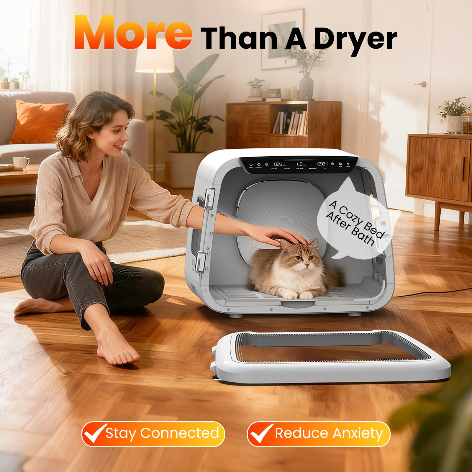 Airrobo Pet Dryer Box PD10, 360° Efficient Automatic and Quiet Box with Smart Temperature Control, Ideal for Small Dogs (50L Drybo Plus Pet Dryer Box)