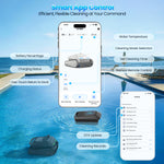 Load image into Gallery viewer, AIRROBO CP400 smart app control interface showing cleaning area, water temperature, runtime, and consumable lifespan tracking
