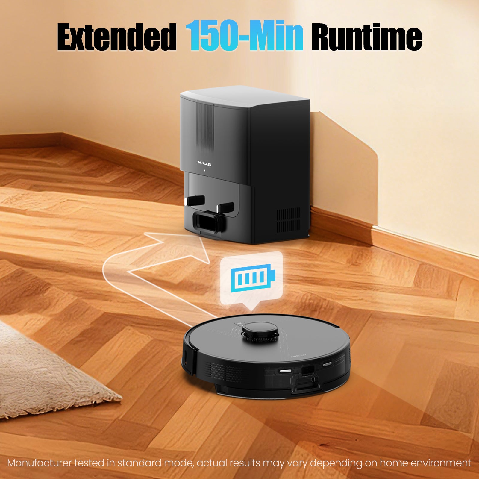 Airrobo Q20+ Robot Vacuum and Mop Self Emptying& Refilling,8000Pa Powerful Suction, Precision Navigation,Multi-Surface, Pet Friendly