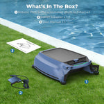 Load image into Gallery viewer, AIRROBO SP200 robotic pool skimmer operating in outdoor swimming pool with solar panel charging
