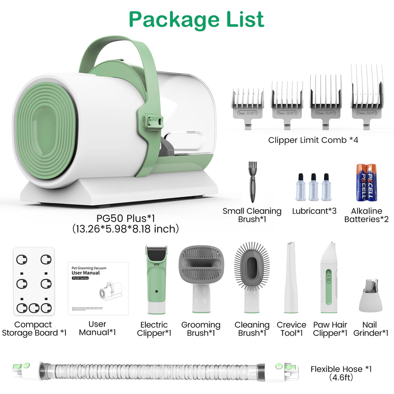 AIRROBO PG50 Plus | 7 in 1 Pet Grooming Kit with Vacuum | Pet Vacuum Groomer
